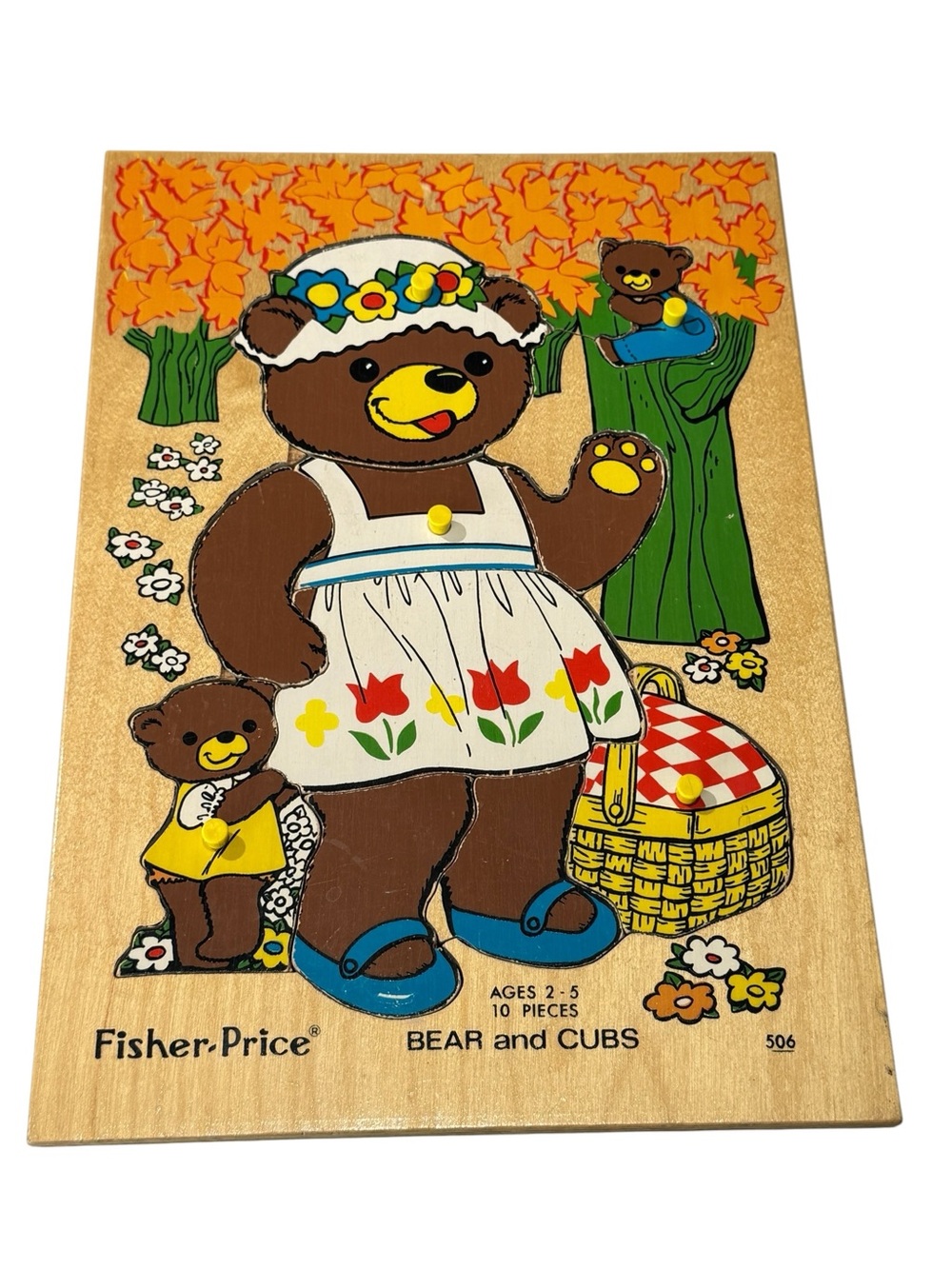Lot of 3 VTG Puzzles - 2 Fisher-Price Wooden Animal & 1 Playskool Sesame Street - Picture 2 of 11